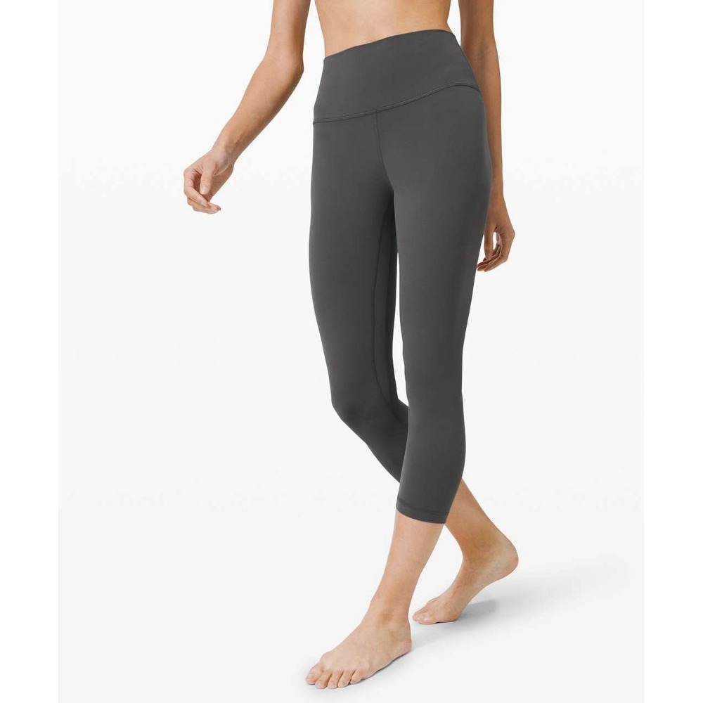 Lululemon Align Crop 21" Size 6 Dark Gray Charcoal Nulu Leggings